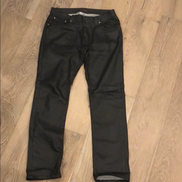 nudie jeans waxed black